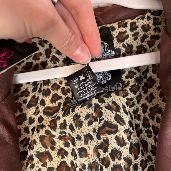 Women’s Faux Leather Jacket Rust/Chestnut/Gorgeous Rich Looking Jacket - Picture 10 of 11